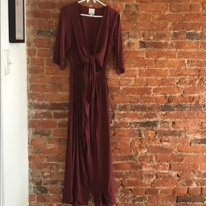 Tie front jumpsuit